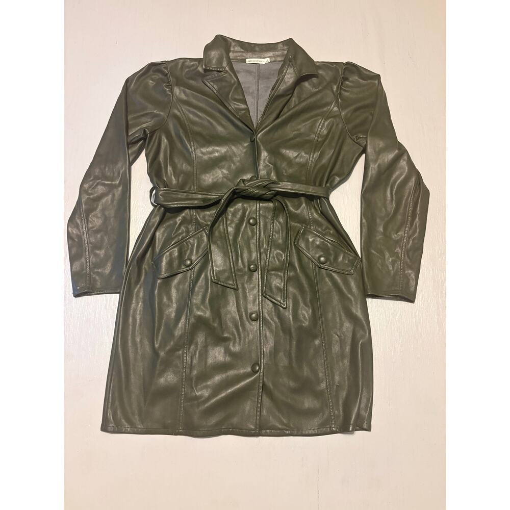 Avec les filles faux leather belted jacket